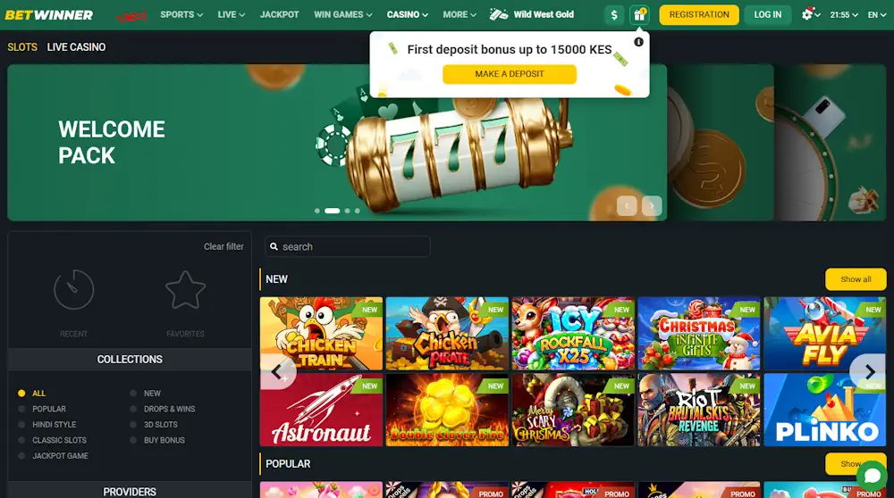 Betwinner Sportsbook and Casino Screenshot